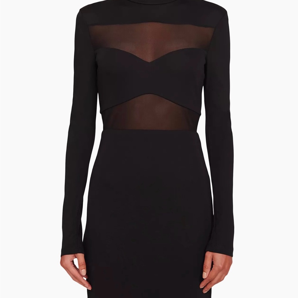 STAUD MINI MESH COCKTAIL DRESS - BLACK - SIZE SMALL